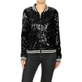 thumbnail image 1 of Veste à Paillettes pour Femmes à Manches Longues avec Fermeture Éclair Frontale et Poignets Côtelés, 1 of 5