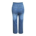thumbnail image 4 of Clearance! Women's High Waisted Sweatpant Jeans - Stretchy Pull-On Wide Leg Denim Lounge Pants with Pockets | Elastic Waist Casual Trousers, Comfy Jeans-Style Joggers (XS-XL), 4 of 4