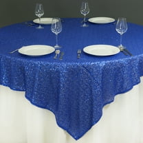 BalsaCircle 72" x 72" Royal Blue Square Sequined Table Overlays Wedding Catering Linens Tablecloth