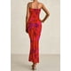 thumbnail image 2 of Vestido largo PRETTYGARDEN para mujer con estampado floral, sin tirantes, color rojo, 2 of 9