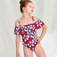 thumbnail image 3 of LYMAYTER 2-12Y Kids Girls' One Piece Swimsuit Toddler Quick Dry Swimwear Baby Halter Ruffle Bathing Suit - UPF 50+, 3 of 10