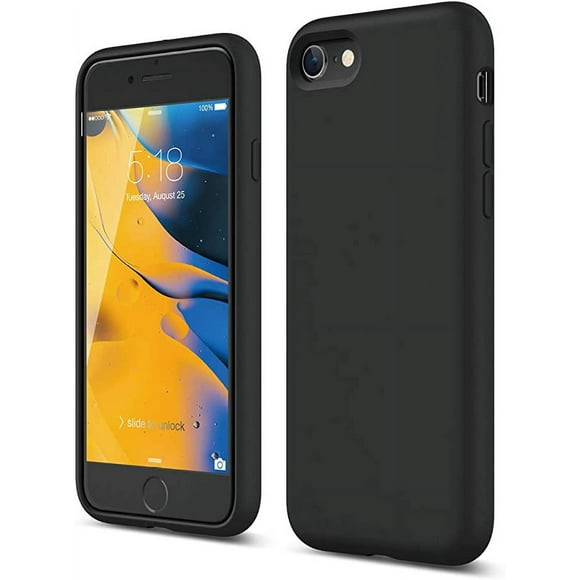 elago Liquid Silicone Designed for Apple iPhone SE Case 2022 (3rd Generation), iPhone SE Case 2020,, iPhone 8 Case, iPhone 7 Case [Black]
