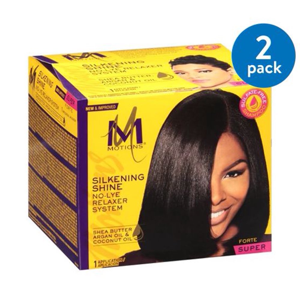 (2 Pack) Motions Super Silkening Shine NoLye Relaxer System Box