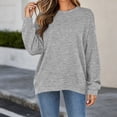 thumbnail image 5 of Women's Crewneck Oversized Sweatshirt Pullover Long Sleeve Diamond Jacquard with Pockets Casual Everyday Fall Winter Top, 5 of 7