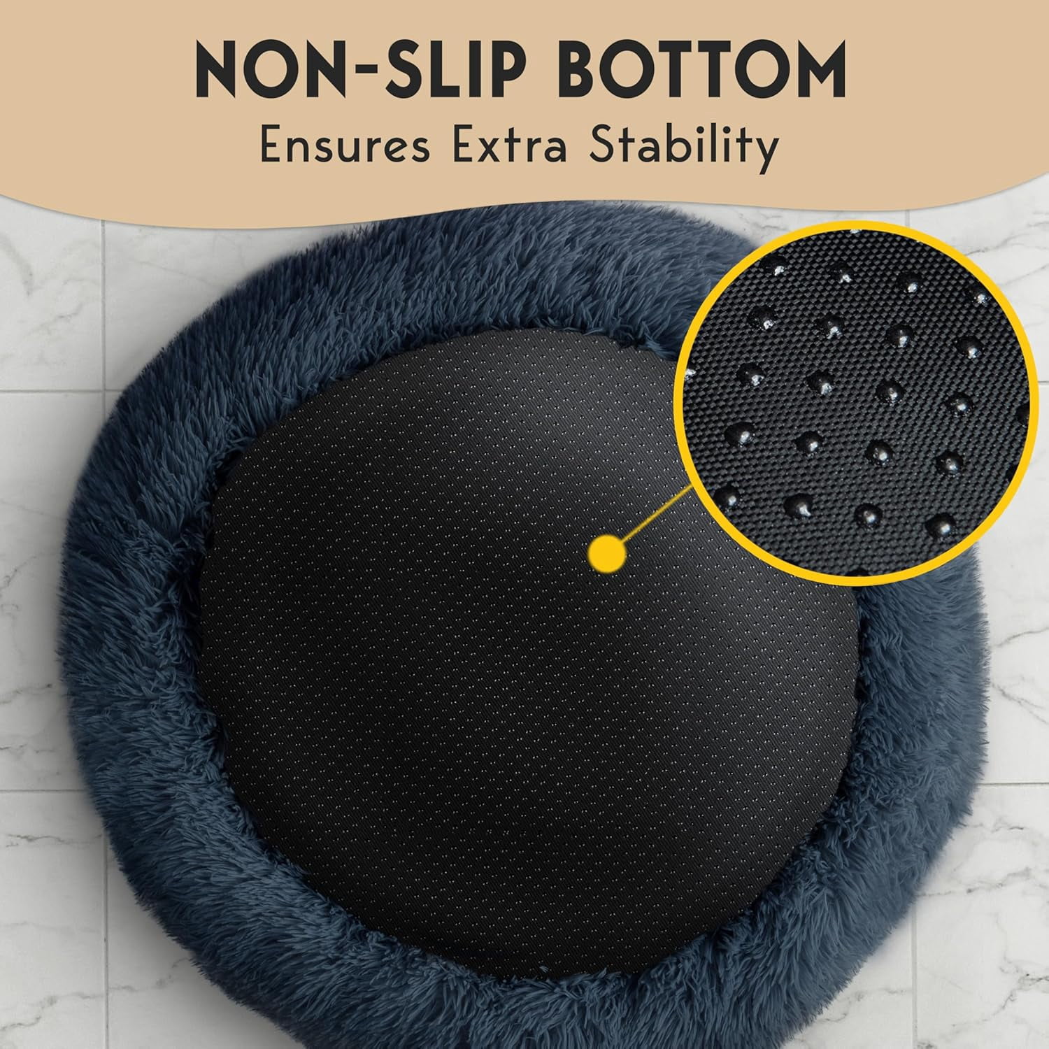 XL Dog Beds for Large Sized Dog - 45'' Extra Large Dog Bed, Washable Dog Bed - Anti-Slip Super Soft Round Donut Bed, Fluffy Faux Fur Anti-Anxiety Premium Comfort Pet Bed, Fits Dogs upto 120lbs