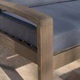 thumbnail image 6 of GDF Studio Parma Outdoor Acacia Wood Loveseat and Coffee Table Set, Gray and Dark Gray Water Resistant Fabric, 6 of 8