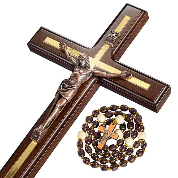 Cross wall decoration - Handmade wooden cross wall decoration - Catholic cross - 12 inches