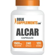 BulkSupplements.com Acetyl L-Carnitine Capsules, 1500mg - ALCAR HCl (240 Gel Capsules - 120 Servings)