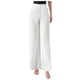 thumbnail image 3 of Pantalones acampanados de gasa de cintura alta para mujer: parte trasera elástica, cremallera lateral, tejido fluido, para bodas y cócteles, 3 of 6