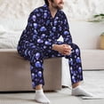 thumbnail image 7 of Sikiie Skull flower leaf purple Mens Pajama Set, Soft Warm Long Sleeve Sleepwear, Cozy Button-Down Pjs for Men-Large, 7 of 7