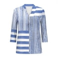 thumbnail image 4 of Craaazy Women's Casual Printing 3/4 Sleeve Button V- Neck Pleated Fashionable Spring Summer Tops Gifts, 4 of 6