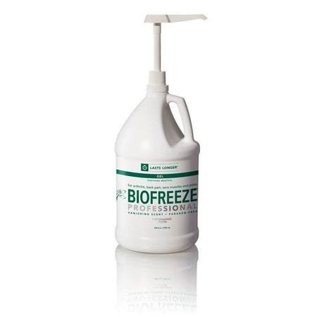 Biofreeze Professional Pain Relieving Gel, Topical Analgesic for Quick Relief of Arthritis, Muscle, Joint Pain, NSAID Free Pain Reliever Cream, 1 Gallon Bottle, Original Green Formula, 5% (Best Over The Counter Cream For Dark Spots On Face)
