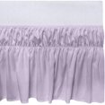 thumbnail image 3 of 600-TC Pima Cotton Universal Wrap Around Bed Skirt Grand King (80" x 98") Size, Easy Fit 1-PC Bed Skirt Luxury Fabric 3 Sided Coverage 24" Drop Length, Lavender, 3 of 5