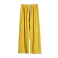 thumbnail image 3 of TaTaai Womens Plus Size Pants Elastic Drawstring Waist Twill Jacquard Straight Leg Solid Soft Breathable Casual Trousers Gift, 3 of 5