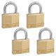 thumbnail image 1 of Padlock Master Lock 140Q de latón macizo, paquete de 4 unidades con llave, 1 of 6