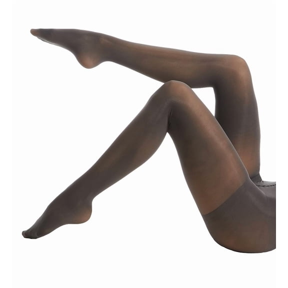 Women's MeMoi MO-312 Perfectly Opaque Control Top Tights (Charcoal S/M)