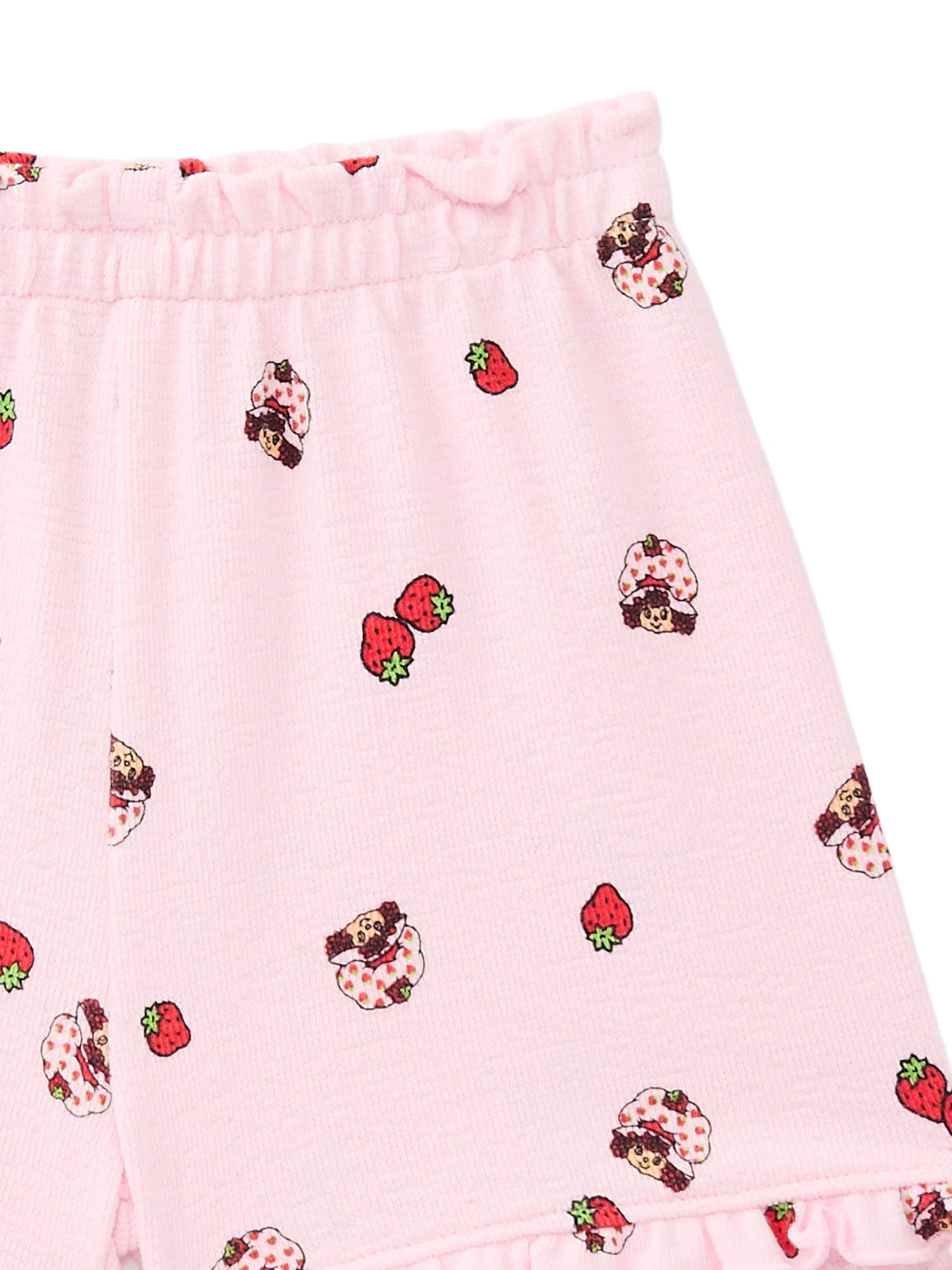 Strawberry Shortcake Baby Girls Textured Knit Top and Ruffle Shorts Set, 2-Piece, Sizes 0M-24M