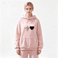 thumbnail image 4 of Hoodie for Women Plus Size Solid Color Long Sleeve Sweaters for Women Hooded Pocket Top Hooded Pullover Sweatshirts Blouse, 4 of 6