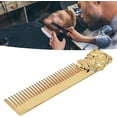 thumbnail image 3 of Ymiko Stainless Steel 3D Portrait Shape Beard Comb, Gold, Men's Beard & Hair Comb, 3 of 8
