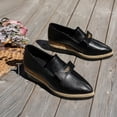 thumbnail image 5 of Wedge Loafers for Women Pointed Toe Espadrilles Casual Vintage Slip on Work Dressy Shoes Casual Trendy Walking Shoes Black Size 6, 5 of 7