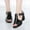 Black, variant on AXXD Women Black Sandals Clearance Summer Ladies Shoes Fish Mouth Thick Heel Casual Soft Bottom Sandals