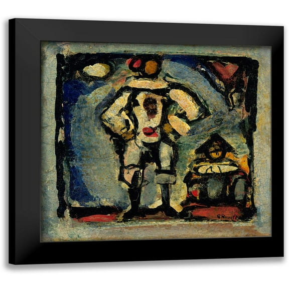 Vintage Apple Collection 12x12 Black Modern Framed Museum Art Print Titled - Georges Rouault - Two Clowns