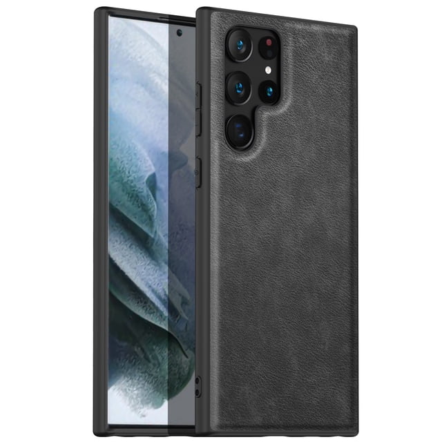 Подходит для Samsung S22 Ultra Shockproof All-Inclusive Защитный чехол Противоскользящий простой кожаный чехол Shell