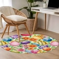 thumbnail image 5 of Round Area Rug 4ft, Spring Easter Resurrection Eggs Non-Slip Non-Shedding Floor Mat, Watercolor Floral Art Washable Sturdy Carpet for Living Room Bedroom Home Decor, 5 of 9