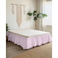 thumbnail image 2 of Pink White Stripe Wrap Around Bed Skirts for Queen Bed 18" Drop,Bed Skirt with Adjustable Elastic Belt Dust Ruffle Bed Valance for Bedroom Hotel Modern Minimalist Geometric Striped Bed Frame Cover, 2 of 7