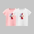 thumbnail image 3 of 2 PCS Girls Cute T-Shirt Kids Summer Short Sleeve Tops Rabbit Casual Cotton Trendy Crew Neck Graphic Tees Loose Blouses, Pink/White, 6 Years, 3 of 3