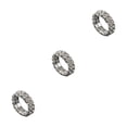 thumbnail image 4 of Guardoinrt Exquisite Inlaid Ring Durable Alloy With Shimmering Diamonds For Luxurious Feel silver 2 rows 3Set, 4 of 6