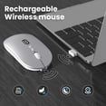 thumbnail image 3 of Wireless Office Mouse with Battery Level Visible, Ultra Slim 2.4G Rechargeable 1600 DPI for PC/MacBook, 3 of 9