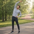 thumbnail image 3 of AZoiNM Men's Solid Long Sleeve T-Shirt Relaxed Fit Breathable Casual Top Athletic Wear, 3 of 9