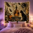 thumbnail image 2 of Cats Ornate Glowing with Potion Bottle Faceted Crystal, Playful Vintage for Cat Lovers, Cat Wall Art, Halloween Gift, Tapestry Wall Hanging for Bedroom, Living Room and Dorm, 2 of 7
