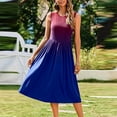 thumbnail image 2 of Women's Casual Gradient Print Sleeveless Dress with Pockets, Polyester-Spandex, Comfortable for Various Occasions, 2 of 7