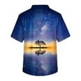 thumbnail image 3 of Men's Short Sleeve V Neck Star Print Chest Pocket Work Top M, 3 of 3