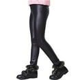 thumbnail image 5 of EnJoCho Toddler Kids Teen Fa𝗎x PU Leather Stretchy Leggings High Waist Yoga Flare Dance 𝖣isco Casual Athletic Long Skinny Pants Party Performance Comfortable Fashion Bell Bottoms, 5 of 5