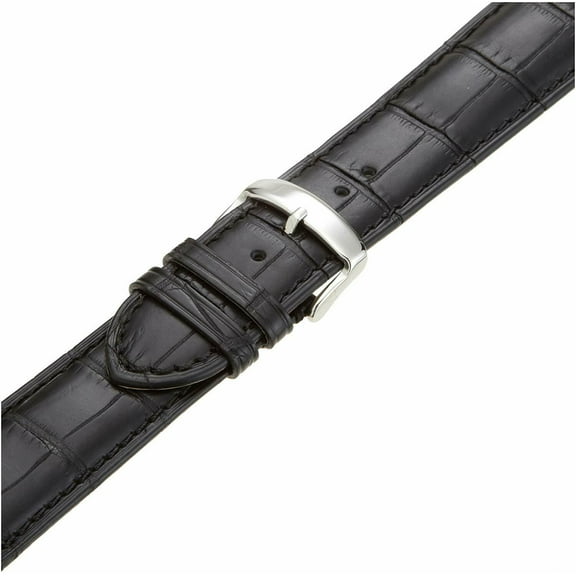 20mm Black Genuine Alligator Leather Stylish Watch Strap Band