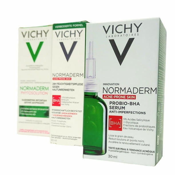 Kit de 3 Productos Vichy - Normaderm Phytosolution Doble Corrección - Normaderm Antiedad - Probio-BHA Serum Anti-Imperfecciones