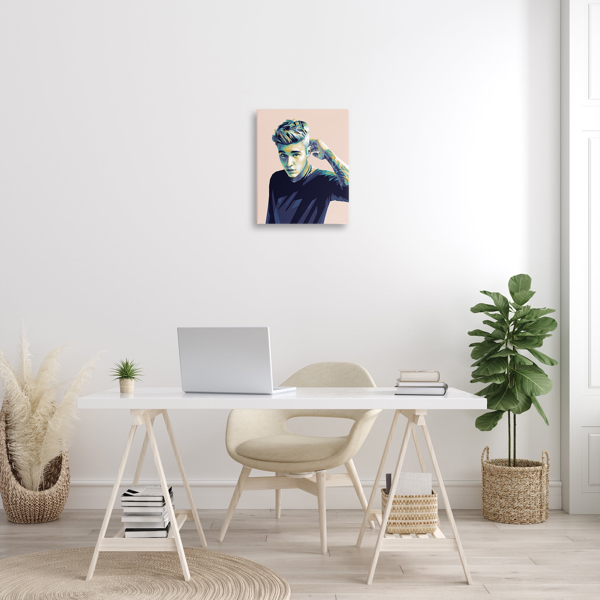 Stupell Industries Justin with Subtle Hues Abstract Painting Gallery Wrapped Canvas Art Print Wall Art, 16 x 20