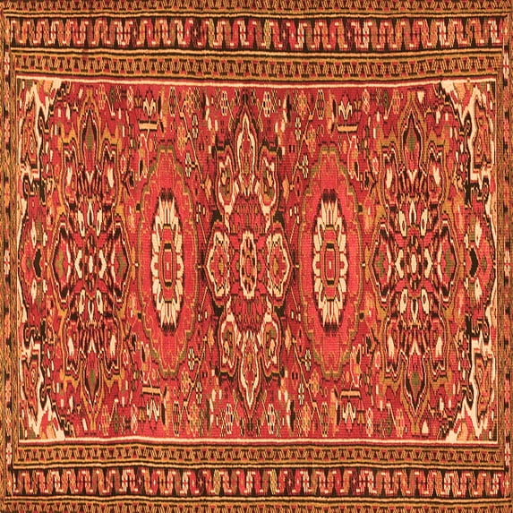 Ahgly Company Indoor Square Persian Orange Traditional Area Rugs, 6' Square