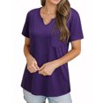 thumbnail image 4 of Nlife Women V Neck Short Sleeve Front Pocket T-Shirt, 4 of 7