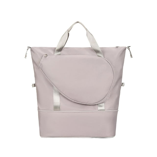 Bolsa de Pickleball expandible con soporte para paletas, para exteriores, ligera, extraíble, con correa de hombro ajustable, bolsa de bádminton gris