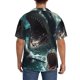 thumbnail image 3 of Balery Wave Ocean Animal Shark Camisa Casual de Manga Corta con Botones para Hombre, Texturizada, Estilo Cubano, para Playa, Verano-Small, 3 of 5