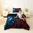 thumbnail image 4 of Homewish Glowing Neon Gaming Controller Twin Comforter Sets,Game Pad Theme Bedding Set,Blue Red,Black Reversible,2-Piece,1 Comforter and 1 Pillowcase, 4 of 7