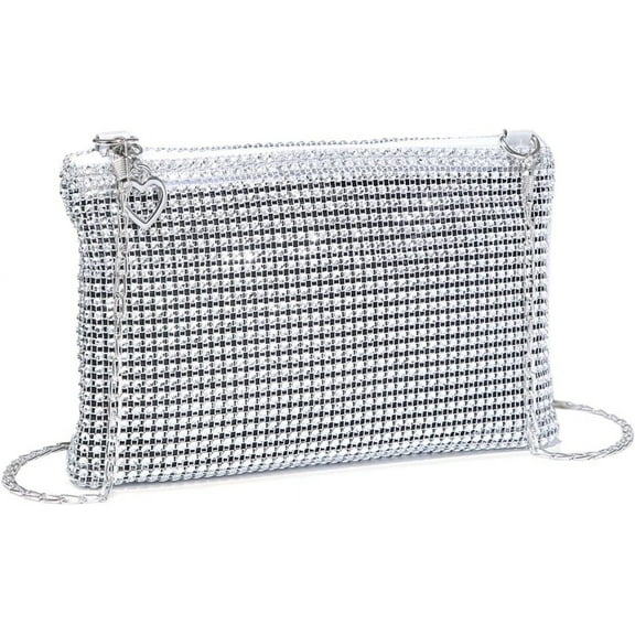 Women's Shiny Mini Rhinestone Square Bag Sparkle Clutch Purse Wedding Evening Party Handbags