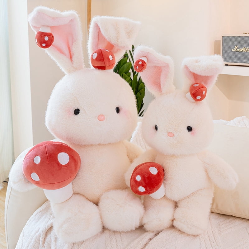 Mushroom Bunny Plush Pillow, 23.6 Inch Cute Mushroom Rabbit Decor Stuffed Animal Plushies Stuffy,Soft Toy Gift for Birthday Christmas Valentine's Day