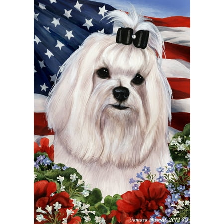 Maltese - Best of Breed Patriotic I Garden Flags