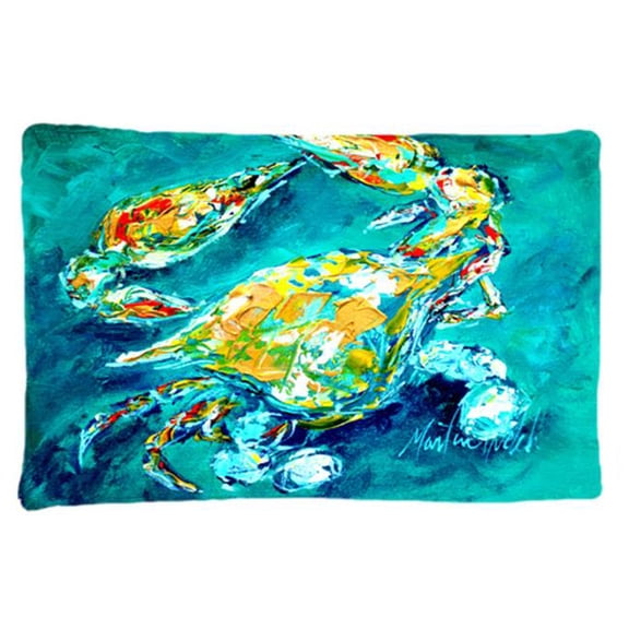 By Chance Crab In Aqua Blue Moisture Wicking Fabric Standard Pillowcase