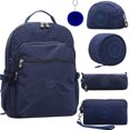 thumbnail image 1 of Women Original Backpacks Girls Multifunction School Waterproof Bag Mochila Escolar Mujer Travel Large Capacity Rucksac 5pcs and monkey, 1 of 6